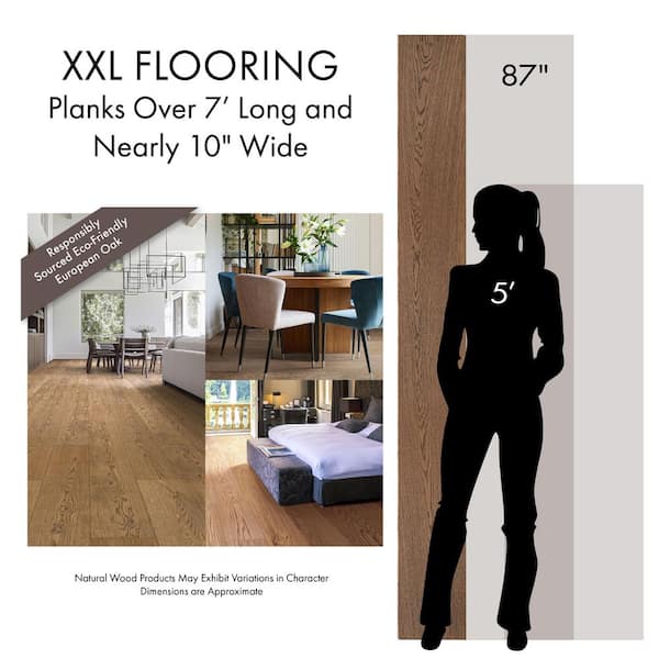 XXL Beverly Mill White Oak 5/8 in. T x 9.45 in. W Tongue and Groove Engineered Hardwood Flooring (34.10 sq.ft./case)