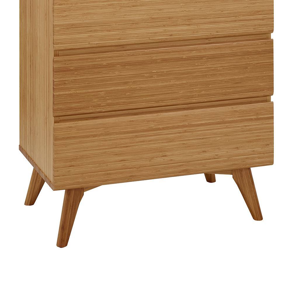 Caramelized Bamboo 5-Drawer Lingerie Chest with Soft Close Dovetail Drawers