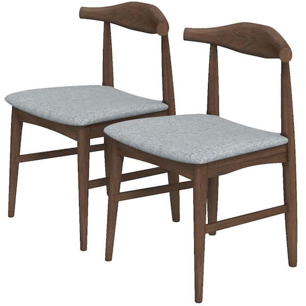 Ashcroft Furniture Co Windham Grey Fabric Mid-Century Dining Chair (Set of 2)
