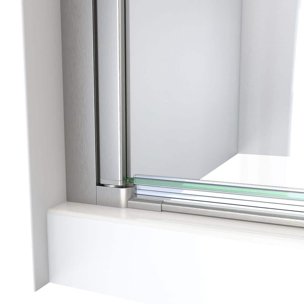 Aqua-Q Fold 32" x 32" Frameless Bifold Shower Kit with Brushed Nickel Finish