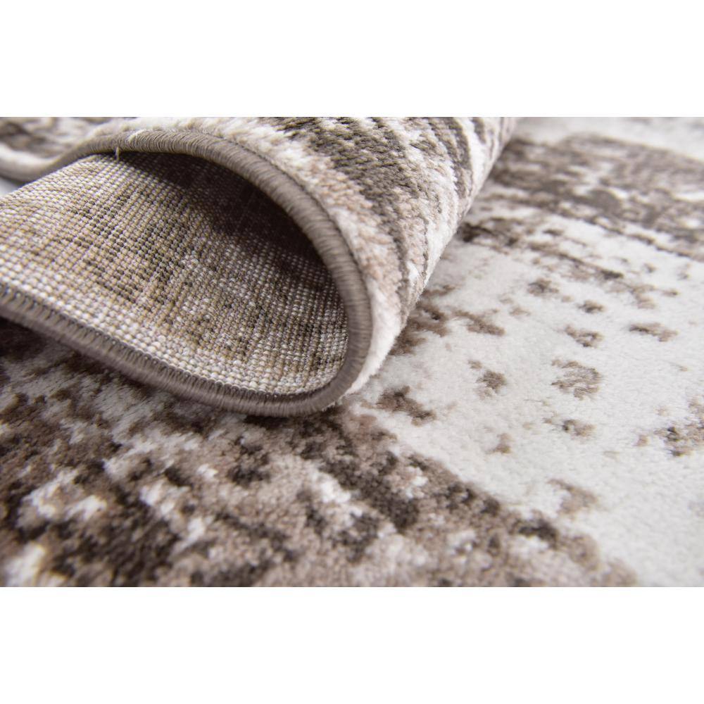 Reversible Easy-Care Dark and Light Brown Synthetic Area Rug