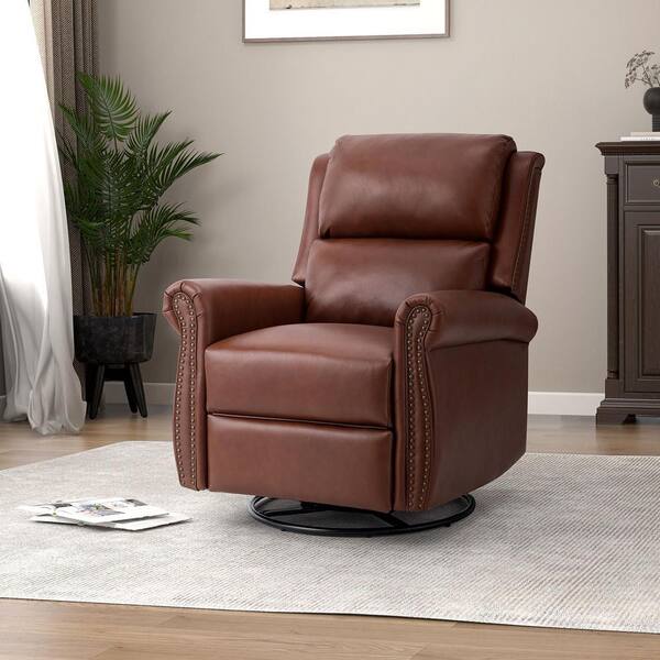 Brown leather clearance nursery chair