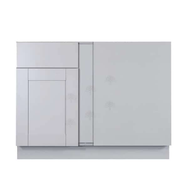 LIFEART CABINETRY Anchester Assembled 45x34.5x24 in. Base Blind Corner Cabinet in Light Gray