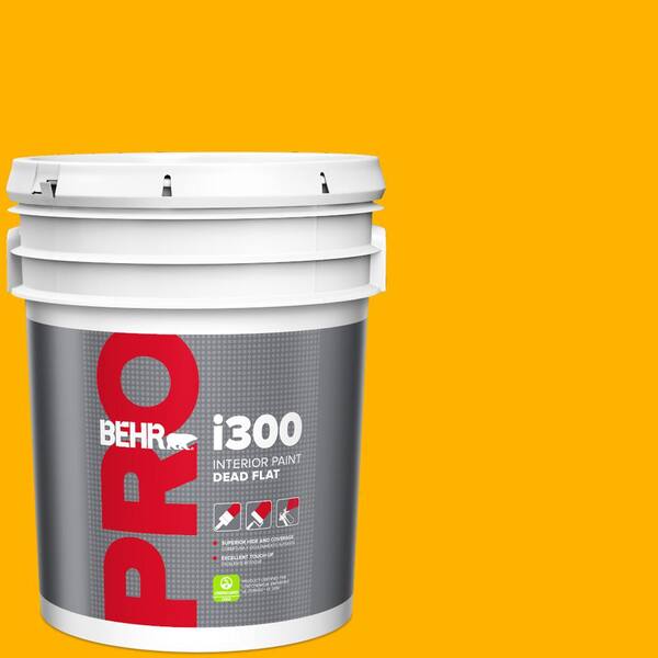 BEHR PRO 5 gal. #310B-7 Saffron Thread Dead Flat Interior Paint