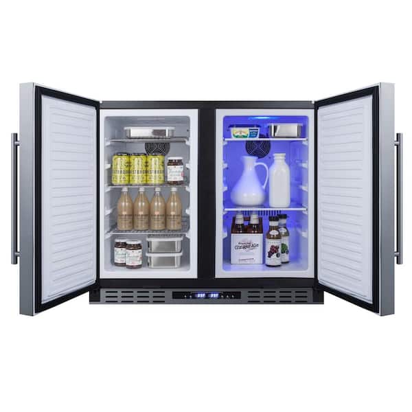 5.5 cu. ft. Outdoor Refrigerator Built-In Beverage Refrigerator with  Freezer in Stainless Steel Door