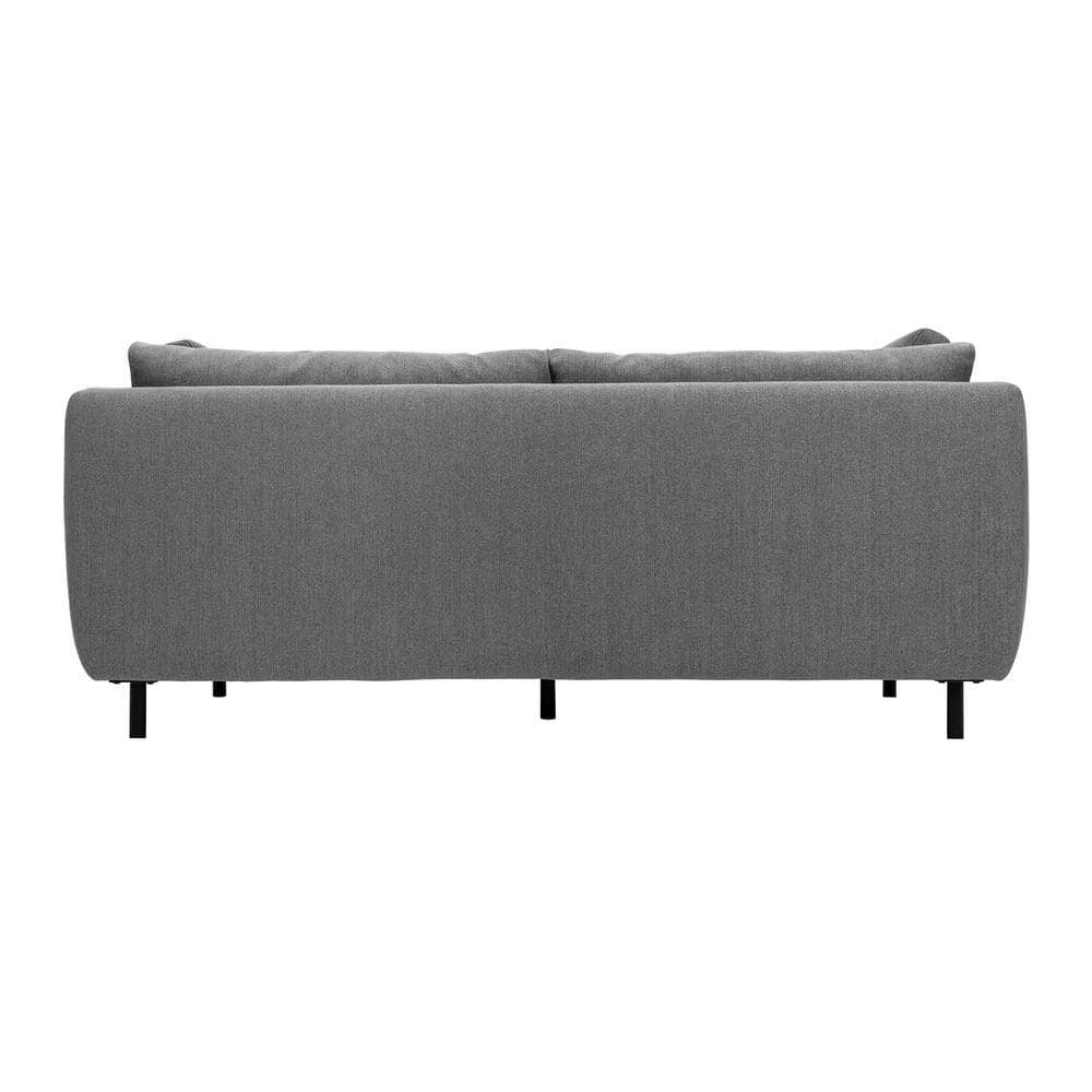 Serenity 79" Gray Fabric Sofa with Black Metal Legs
