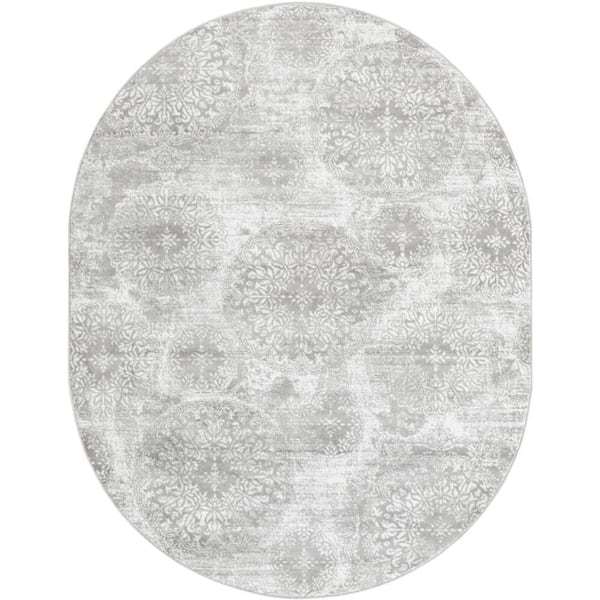 Unique Loom Sofia Grand Light Gray 7 ft. 10 in. x 10 ft. Area Rug