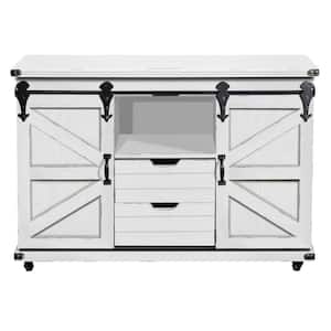 Presley White Accent Cabinet with 2-Drawer and Open Center Cabinet