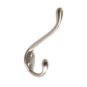 Large 4-7/16 in. Satin Nickel Coat and Hat Hook