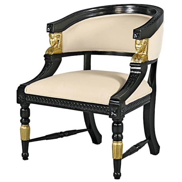 Design Toscano Neoclassical Egyptian Black Mahogany Revival Chair