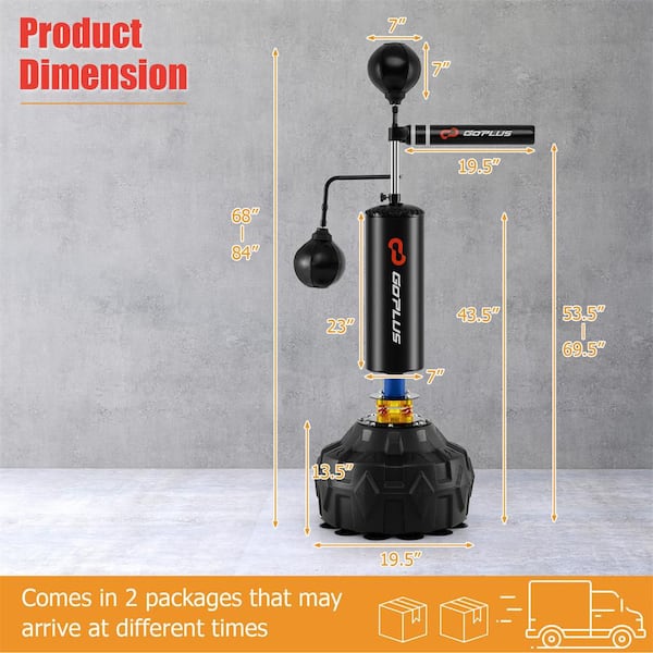 Costway Boxing Speed Trainer Freestanding Fillable 360