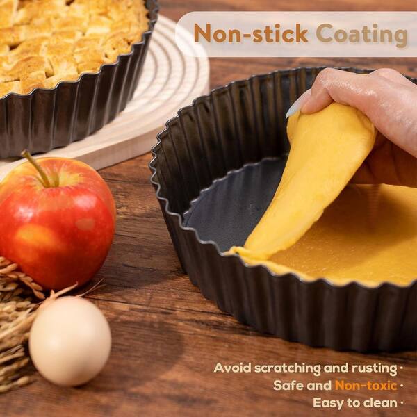 Pot Pie Tins, Mini Pie Pans, 4PCS Non-Stick Mini Tins, 4.3 x