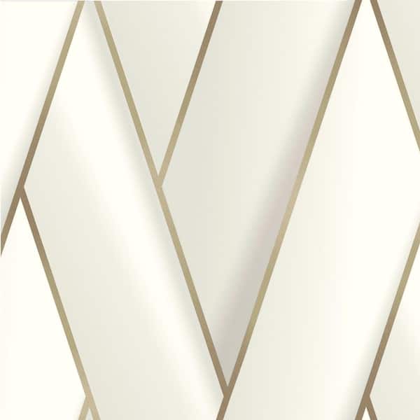 Advantage Manfred White Modern Herringbone Vinyl Non-pasted Metallic Wallpaper