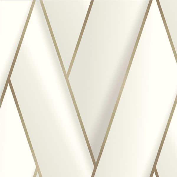 Advantage Manfred White Modern Herringbone Wallpaper Sample
