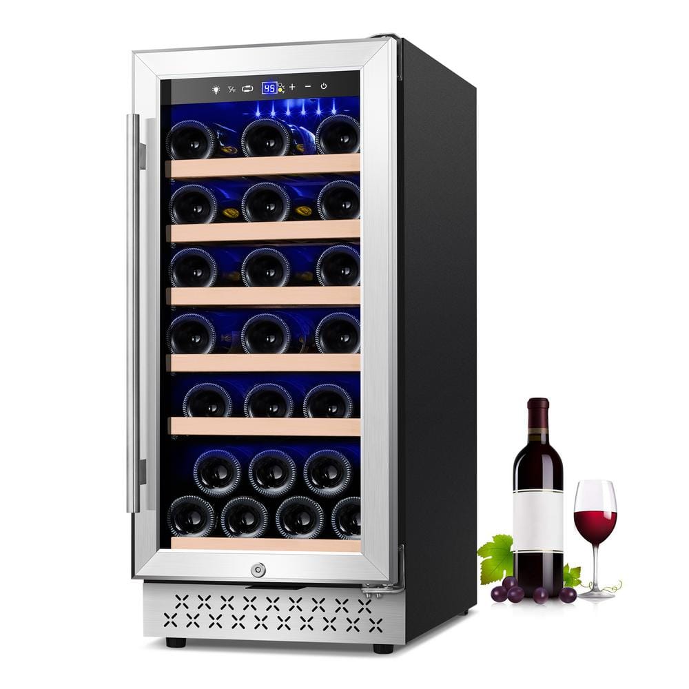 Costway 10'' 12 Bottle Single Zone Freestanding Wine Refrigerator & Reviews