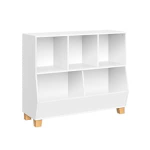Kids Catch-All White Multi-Cubby 35 in. Toy Organizer