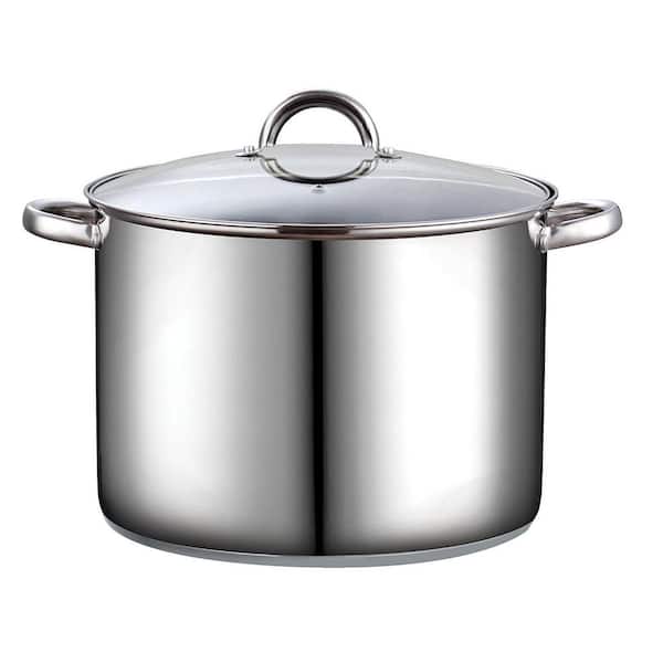 Photo 1 of 16 qt. Stainless Steel Stock Pot with Glass Lid