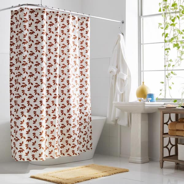 Orange Shower Curtain, Shower Curtain Open Or Closed When Not In Use