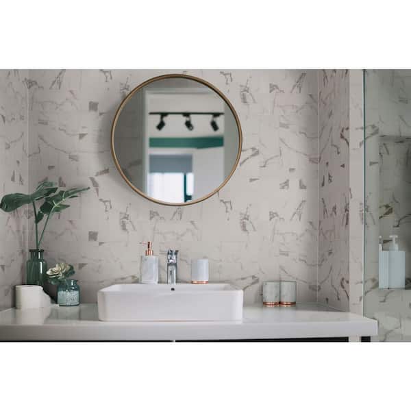 White Vena 2 in. Square 12 in. x 12 in. x 0.36 in. Matte Ceramic Mesh-Mounted Mosaic Tile (8 sq. ft./Case)