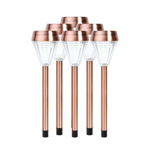 Ecothink Copper Outdoor Integrated LED Landscape Path Light (Set of 6)