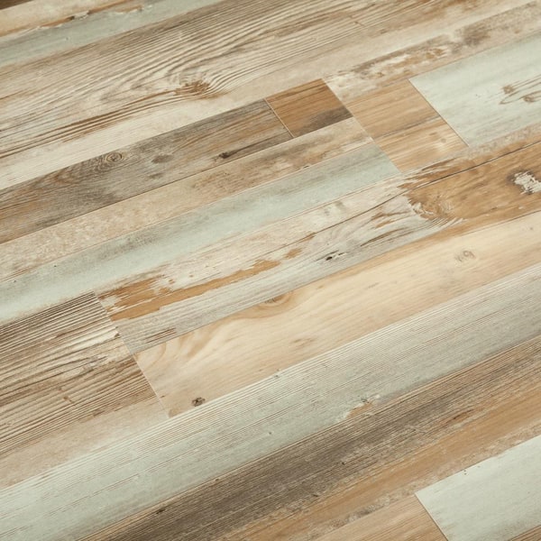 Take Home Sample - 7 in. L x 7.1 in. W x 5 mm T Gray Cottage Pine Waterproof Click Locking Rigid Core Vinyl Plank