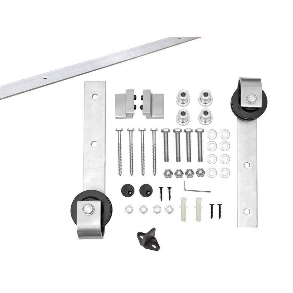 White Pine Wood Sliding Barn Door with Stainless Steel Hardware Kit