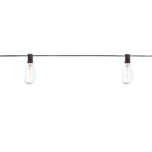Hampton Bay Outdoor/Indoor 10 ft. Light Line Voltage ST40 Vintage Bulb Incandescent String Light (10-Heads)