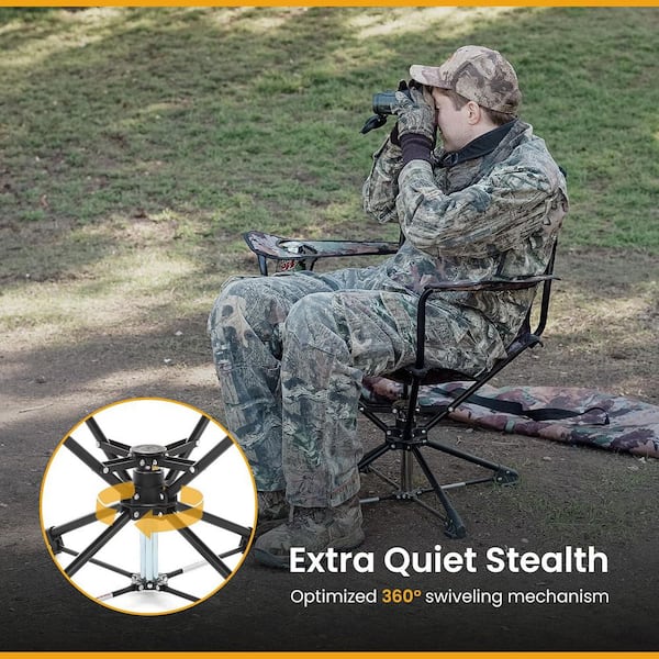 ARROWHEAD OUTDOOR KKS0320U Canvas Camo Swivel Hunting Seat Chair