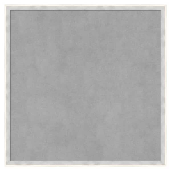 Amanti Art Paige White Silver 21 in. x 21 in Framed Magnetic Board