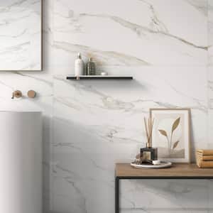 Terius Aurora Gold 23.62 in. x 47.24 in. Polished Marble Look Porcelain Floor and Wall Tile (15.49 sq. ft./Case)