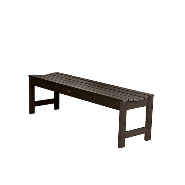 Highwood Lehigh 5 ft. 2-Person Weathered Acorn Recycled Plastic Outdoor Picnic Bench