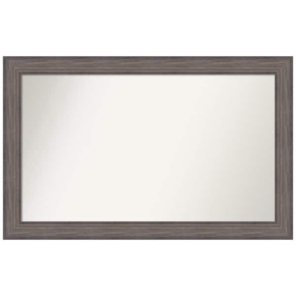 Amanti Art Medium Rectangle Distressed Brown Modern Mirror (29.25 in. H x 46.25 in. W)