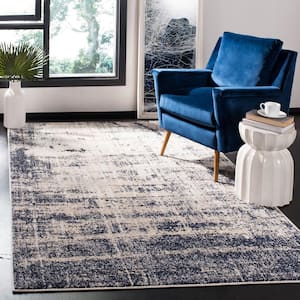Adirondack Gold/Navy 9 ft. x 12 ft. Distressed Area Rug