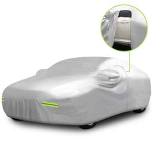 190 in. x 75 in. x 60 in. Heavy-Duty Car Cover with Zipper Opening - Breathable and Waterproof 190T Polyester