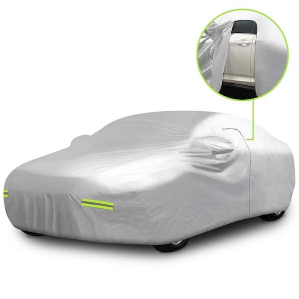 Mockins 190 in. x 75 in. x 60 in. Heavy-Duty Car Cover with Zipper Opening - Breathable and Waterproof 190T Polyester