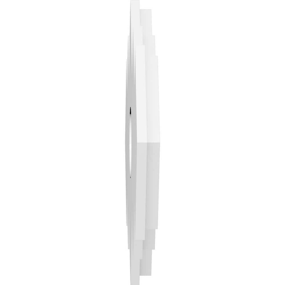 White Geometric PVC Two-Piece Ceiling Medallion, 18" x 12"