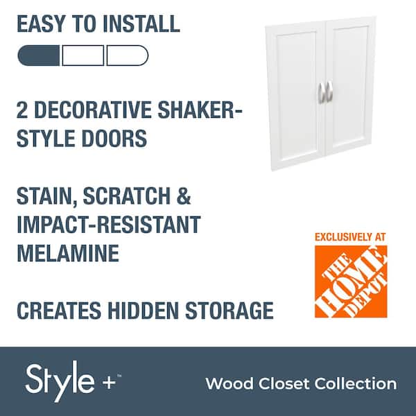 Style+ 25 in. W Shaker White Closet Door Kit