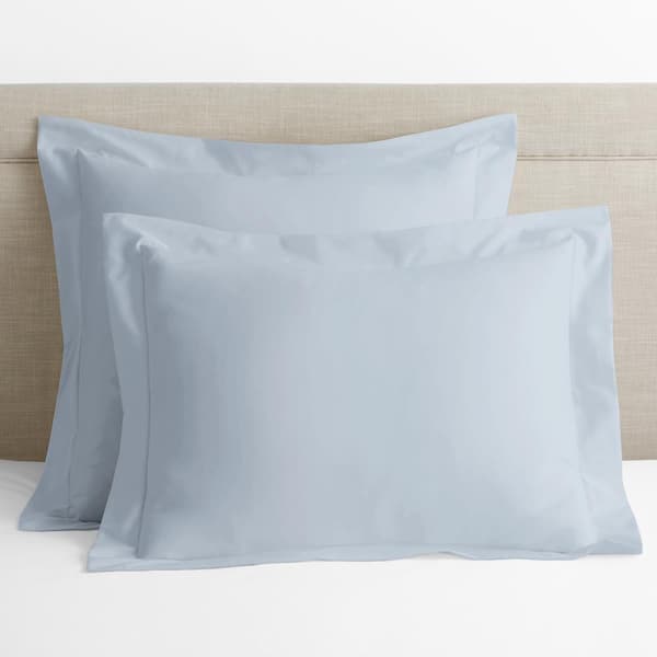 The Company Store Legends Hotel Sky Blue Solid Egyptian Cotton Sateen Standard Sham