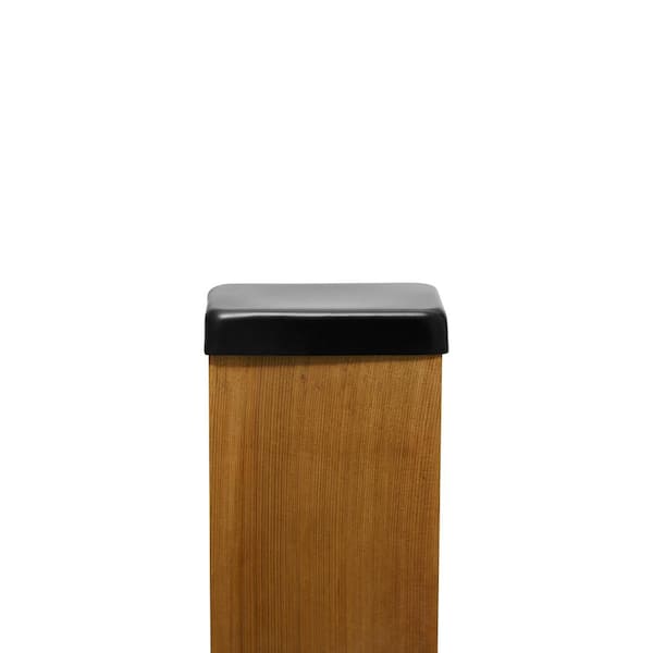 Protectyte 6 in. x 6 in. Black Stainless Steel Flat Top Post Cap with 3/4 in. Lip