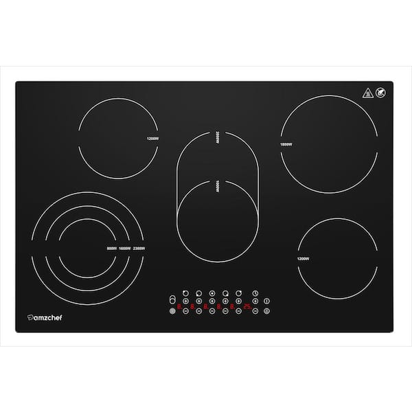 Double Induction Cooktop AMZCHEF Induction Cooker 2 Burners, Low Noise  Electric Cooktops With 1800W Sensor Touch, 10 Temperature & Power