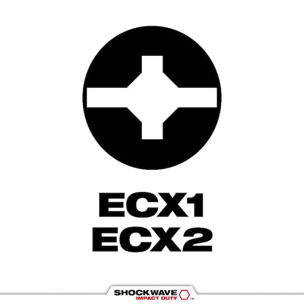 2 in. SHOCKWAVE Impact Duty ECX Power Bit #1 and #2 Combo Pack