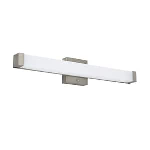 Sophia 4.75 in. 1-Light Brushed Nickel LED Vanity Light Bar with White Acrylic Shade