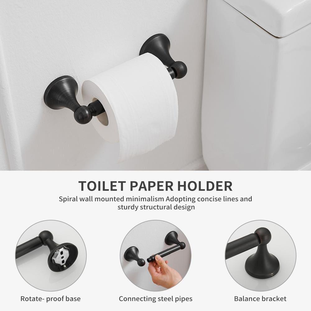 Oil Rubbed Bronze 4-Piece Bathroom Hardware Set