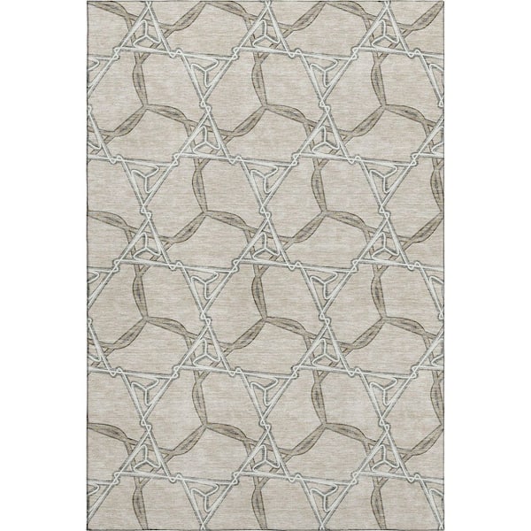 Addison Rugs Mayfield Premium Machine Washable Abstract AMF959 Beige 3 ft. x 4 ft. Area Rug
