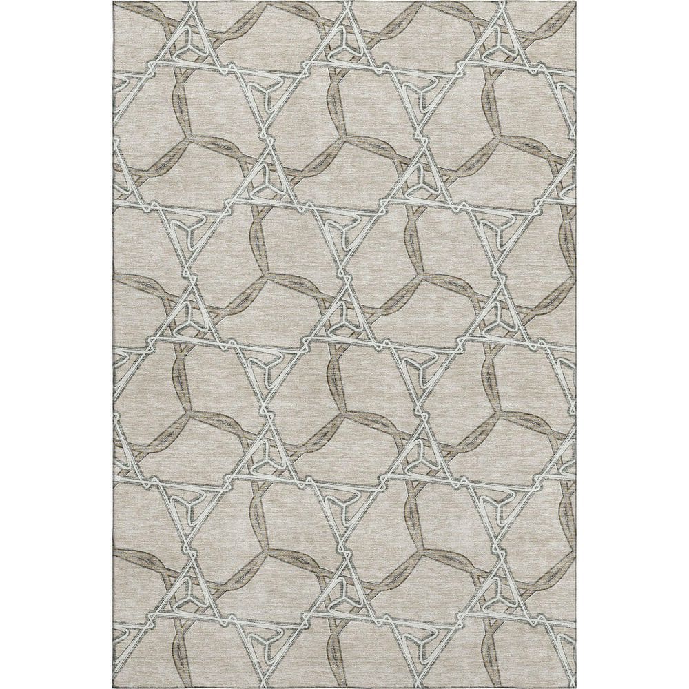 Mayfield Premium Machine Washable Abstract AMF959 Beige 8 ft. x 10 ft. Area Rug price history on PriceWatchPro