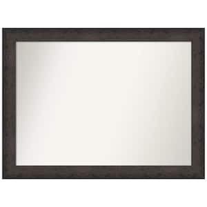 Dappled Black Brown 43.5 in. W x 32.5 in. H Non-Beveled Modern Rectangle Wood Framed Bathroom Wall Mirror in Black