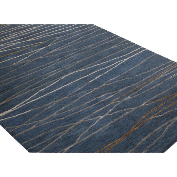 Greenwich Azure 6 ft. Round Abstract Contemporary Area Rug