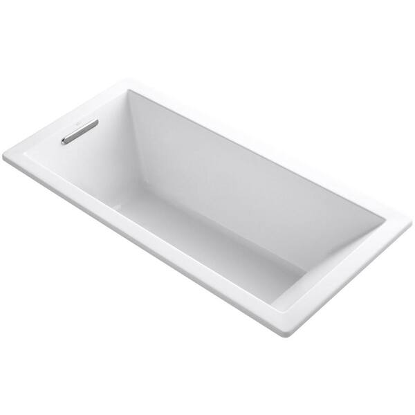 KOHLER Underscore 5.5 ft. Acrylic Rectangular Drop-in Non-Whirlpool Bathtub in White with Wireless Music Kit