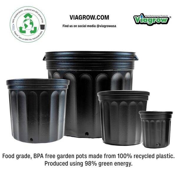 3 gal. Plastic Nursery Pots with Saucers (5-Pack)