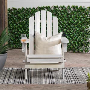 White Wash Outdoor Patio Wood Adirondack Chair